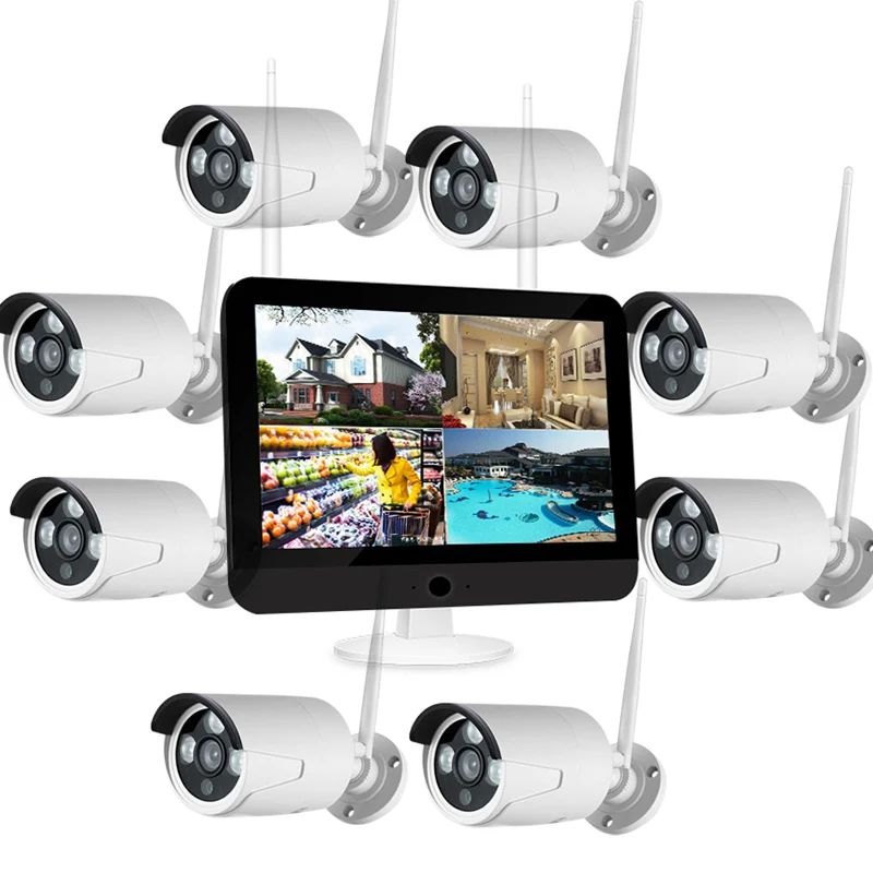 cctv camera set system 8ch nvr outdoor wireless night vision 3mp hd ip wifi surveillance security camera 8 channel  cctv kit