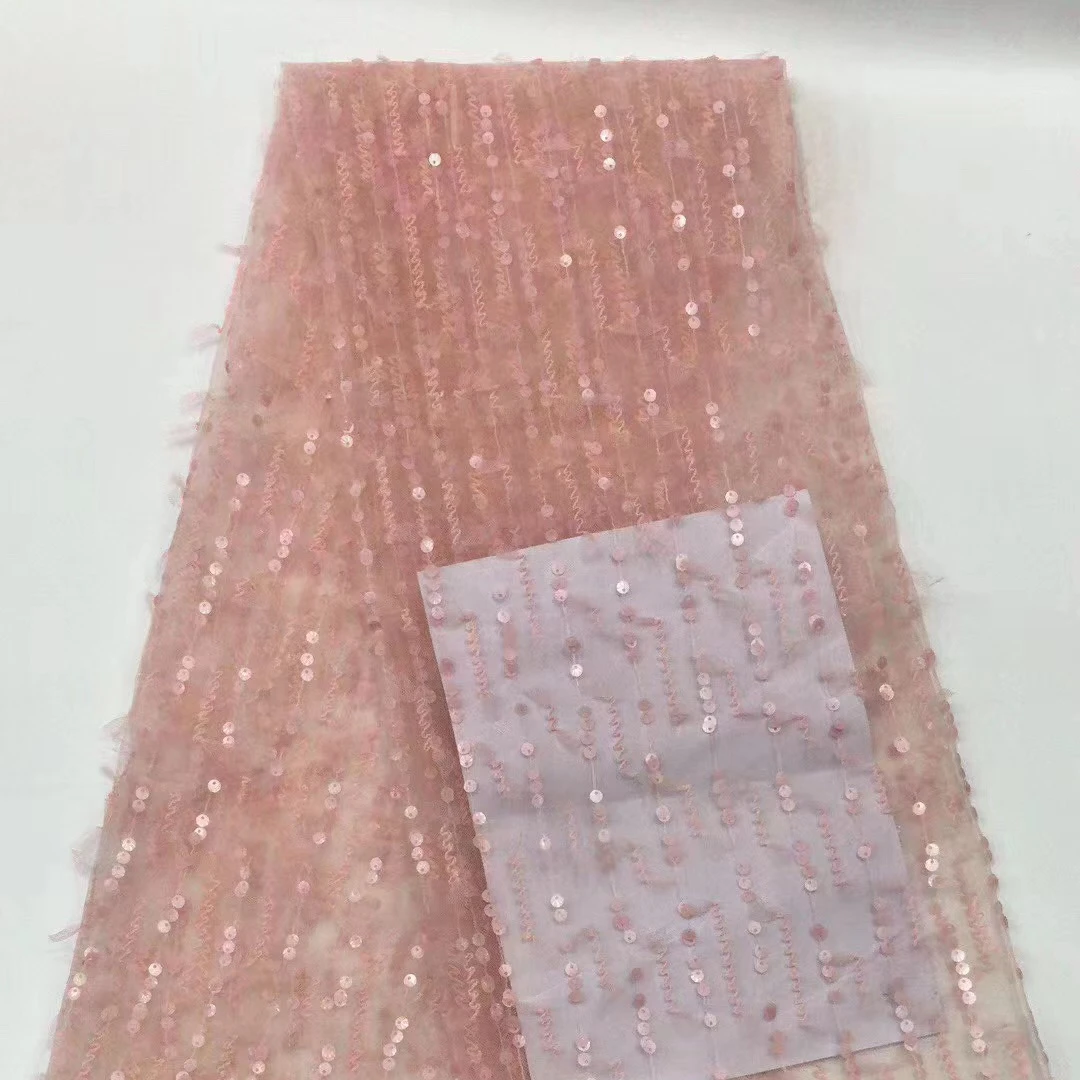 B007  bar Chinese Supplier Colorful Changing Sequins Embroidered Mesh Fabrics