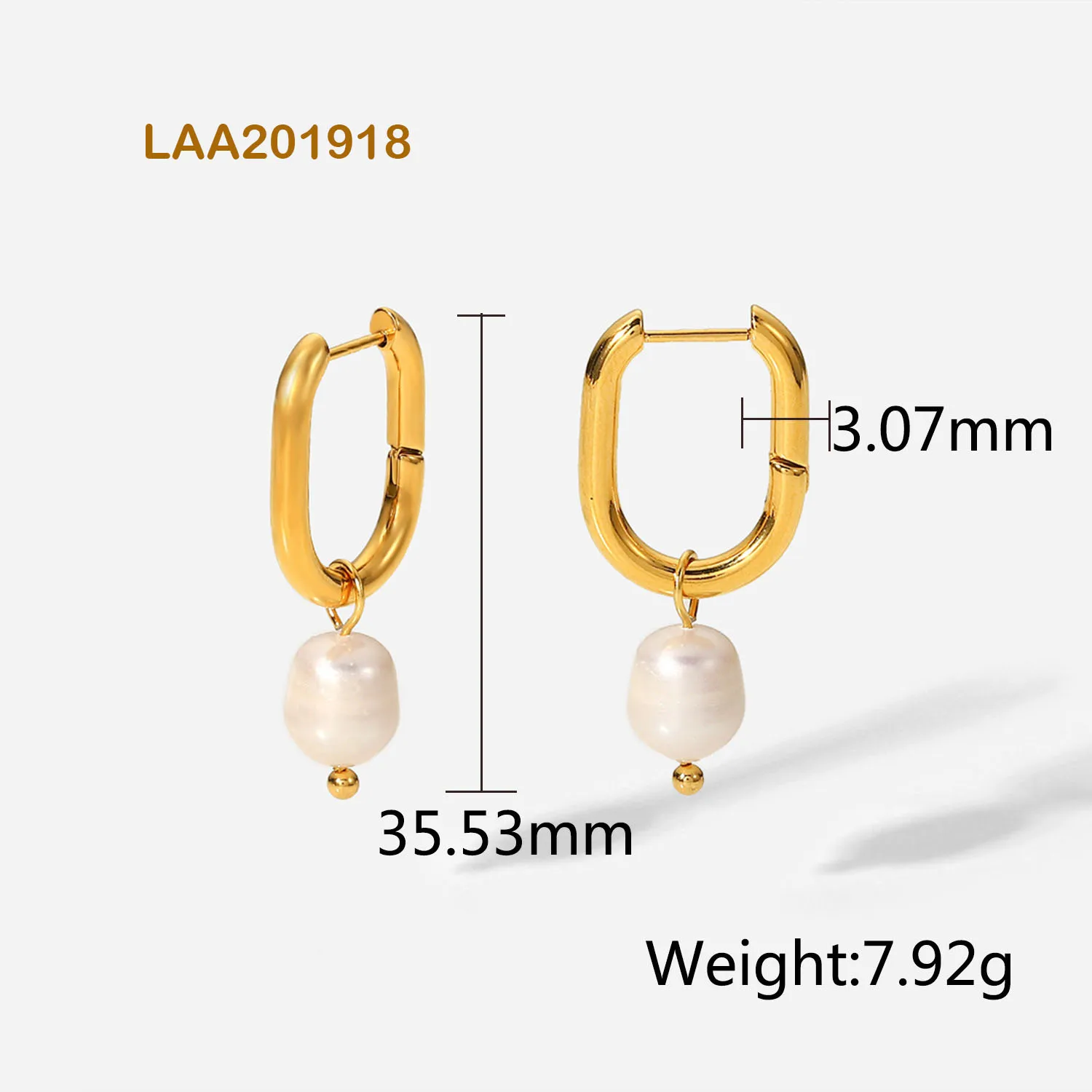 Liuanan 18k Gold Plated Pearl Drop Earrings Pendant Freshwater Irregular Pearl Earrings For Women Wholesale Jewelry
