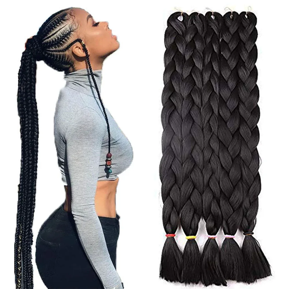 Wholesale Synthetic Hair Extension African Jumbo Braids 82 inch Raw Material Straight Yaki Braiding Hair