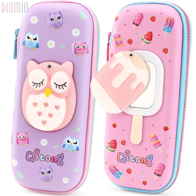 
3D cute design zip-up Storage Pens Kids children Girls back to school pencil box 