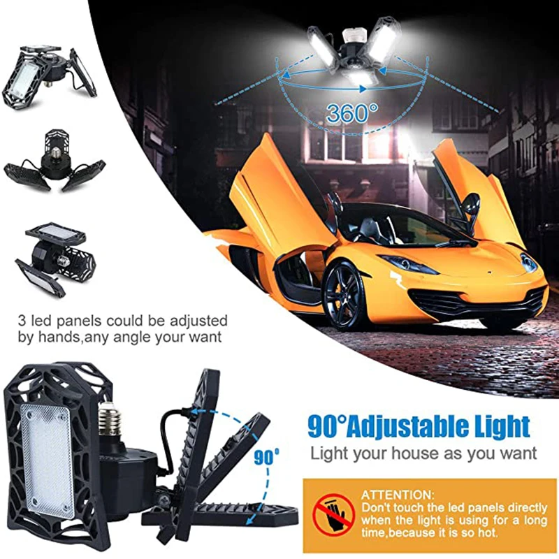 High Bay Led Deformable Garage Workshop Light Led Parking Garage Luminaires