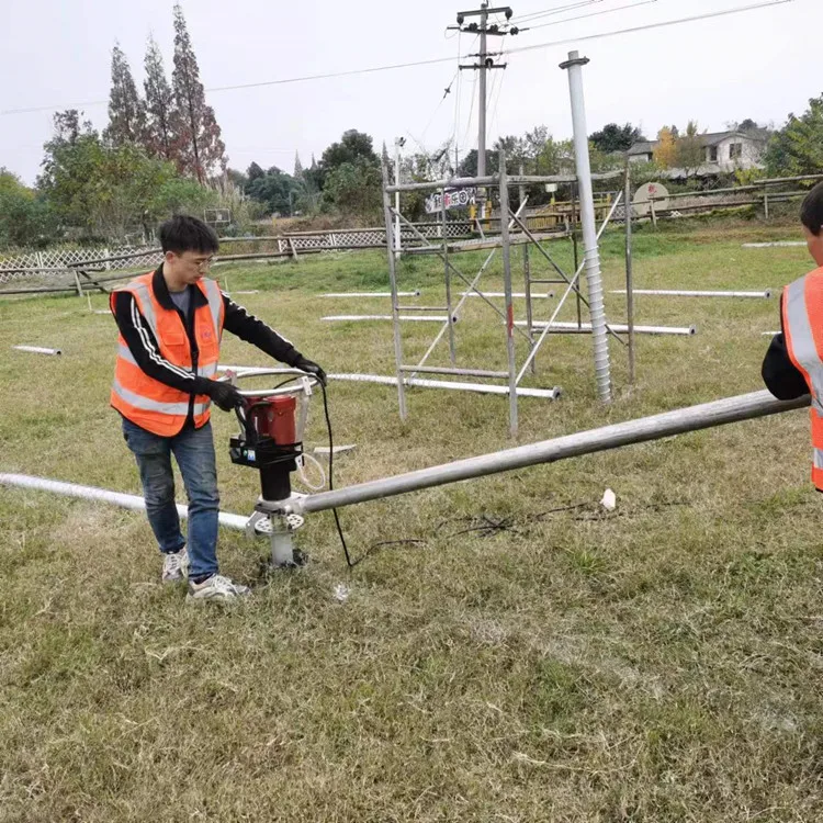 electric pile driver for Ground Screw Installation