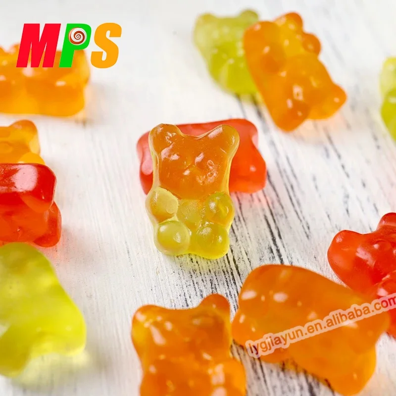 Colorful mini bear cartoon shaped oil coated gummies gummy chewy fruit candy
