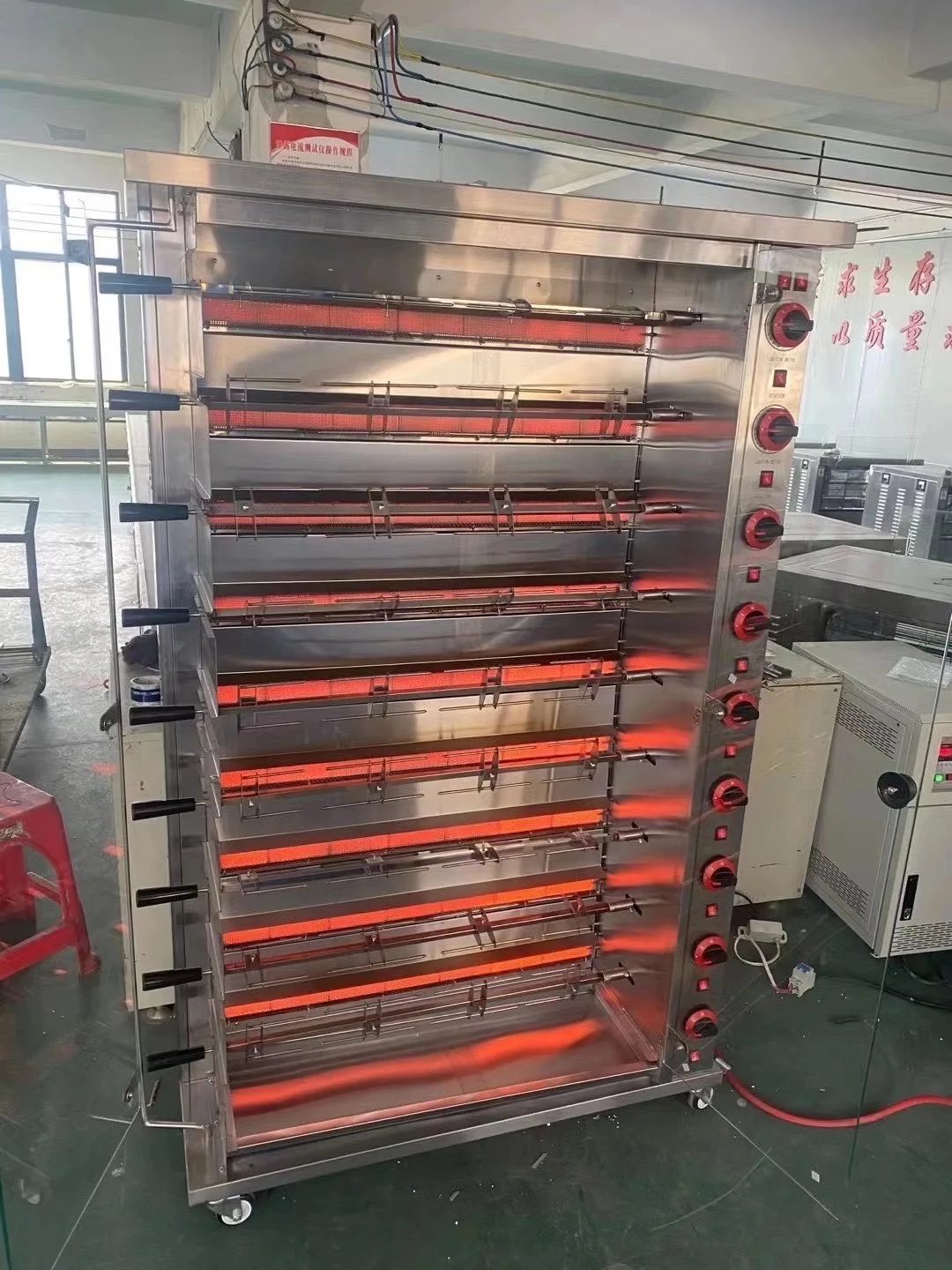 Промышленная роторная газовая печь из нержавеющей стали прочная куриная гриль-машина для гостиничного общественного питания