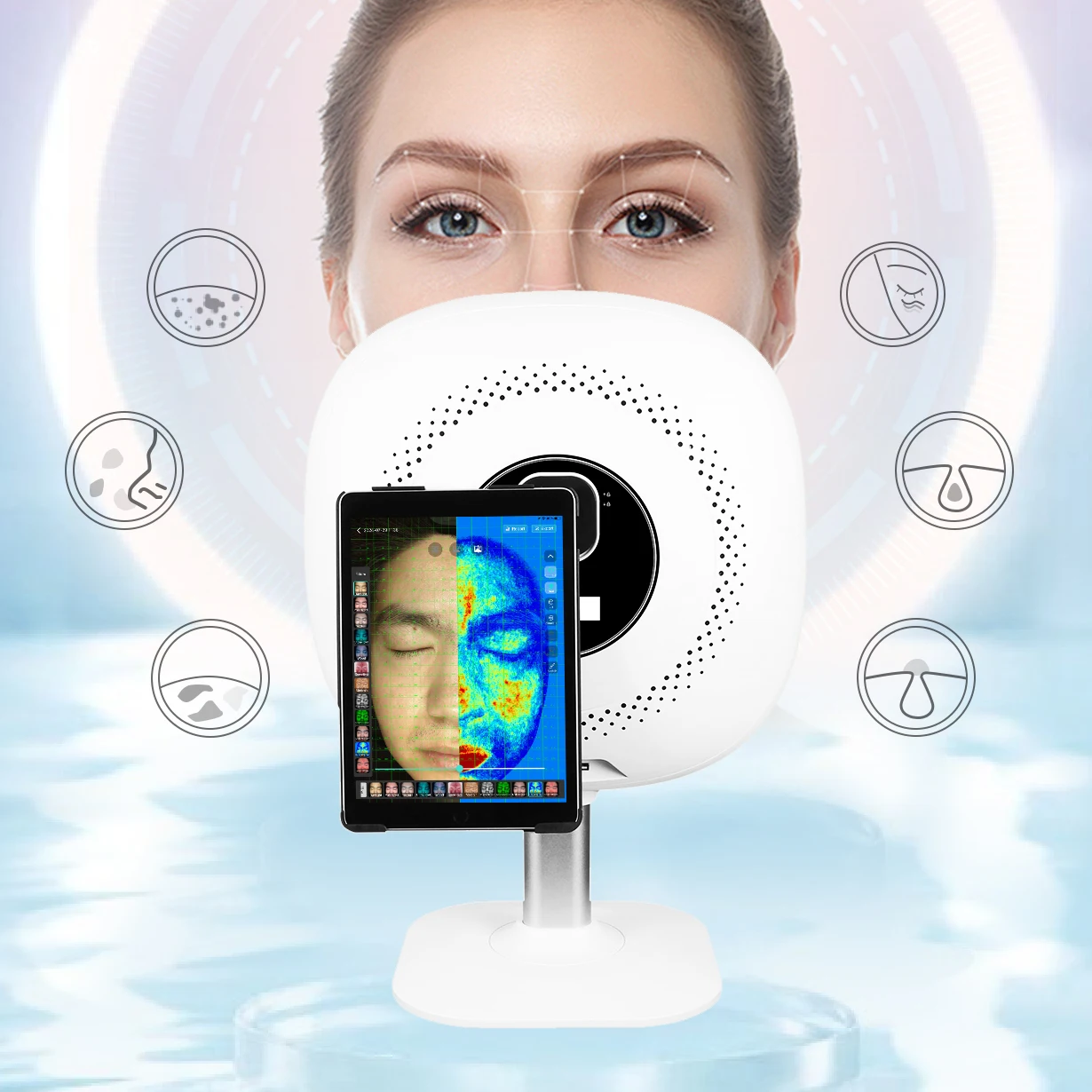 Digital Image Diagnosis Dermatoscope Polarized Light UV Portable Face Skin Diagnostics Analyzer Facial Tester