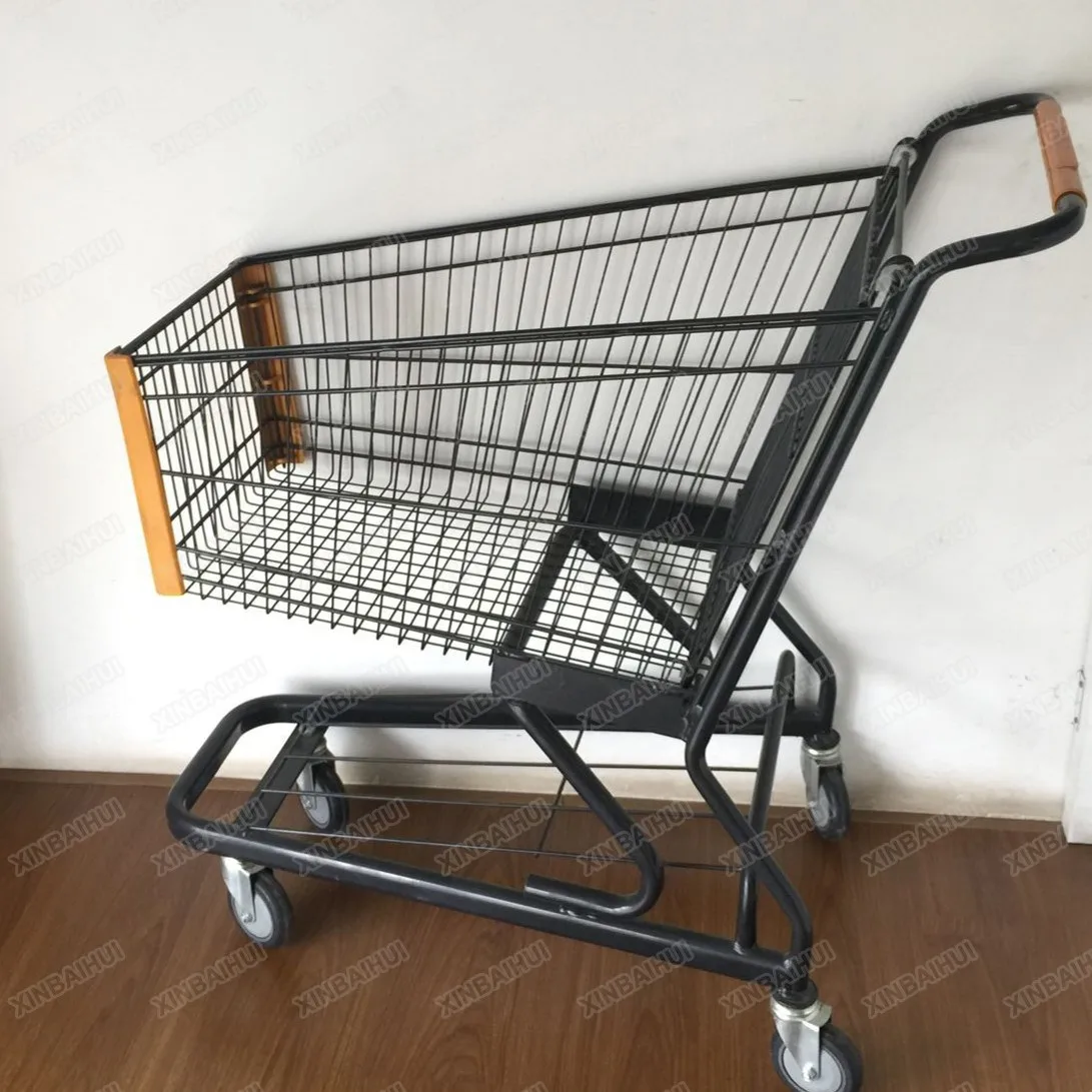 Premium Steel Large 4 Wheels Shopping Supermarket Carts for Retail Store