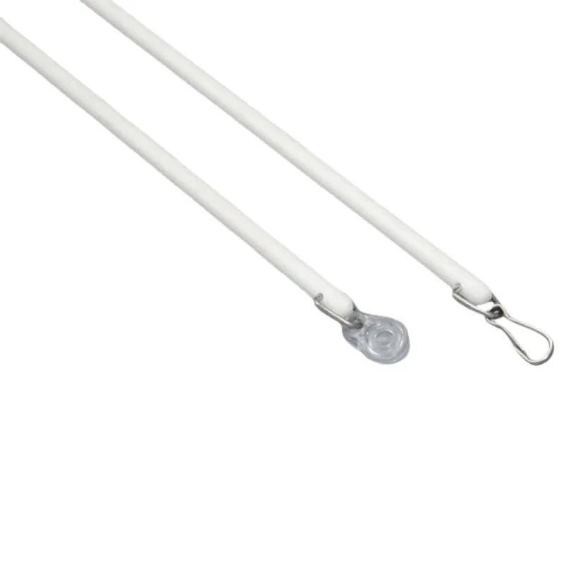 3/8 inches Fiberglass Drapery Baton Curtain Wand Stick with Stainless Steel Snap Hook