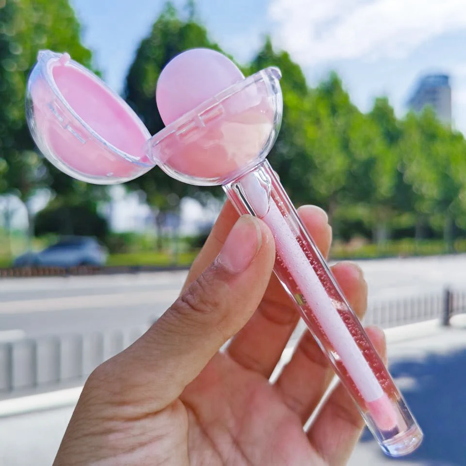 2021 New Lipgloss Base Private Label Kids Double Headed Lipstick Cute Lollipop Wand 2 1 Fornecedor New Tube Lip Gloss