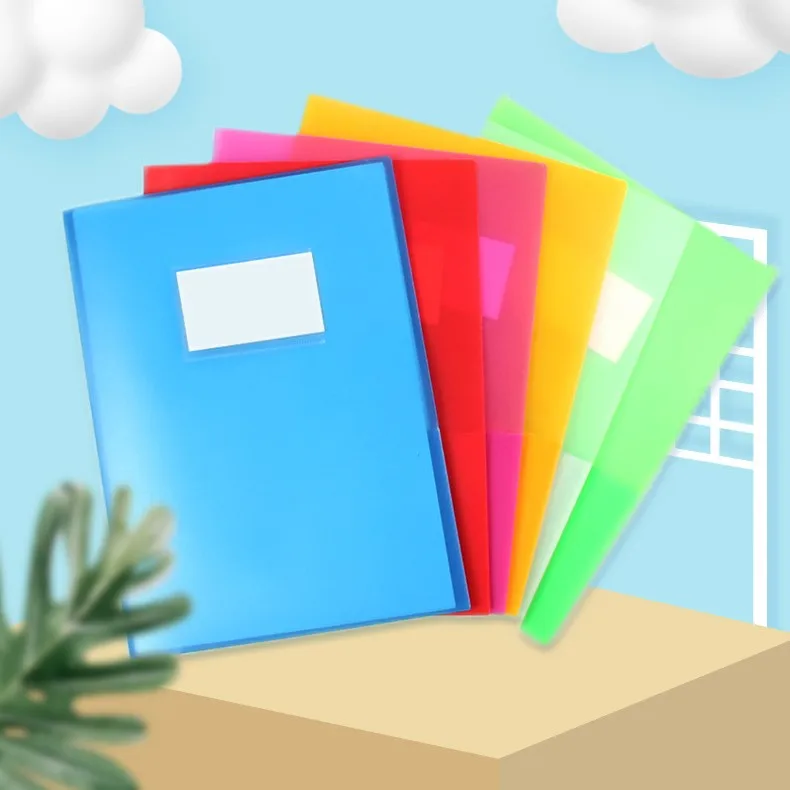 Customized logo A4 Size PP Folder with Document 2 Pockets for School office meeting presentation organizer