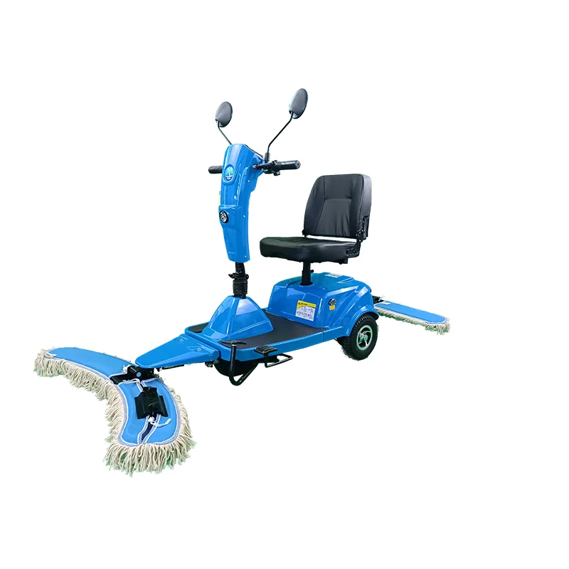 China Ride on Floor Mop Propelled Three Wheel Dust Cart driving mopping dust floor scrubber cart