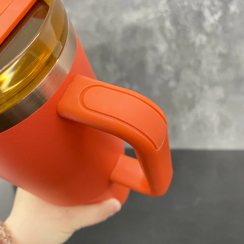 New arrival 40oz maple color vacuum insulated tumbler with handle 40 oz copper plated travel coffee beer kids mug cup for vinyl