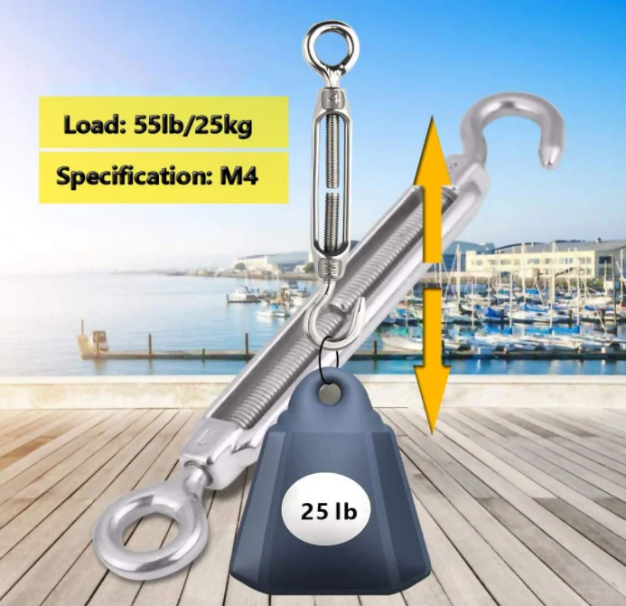 Сверхмощный Трос Натяжные Кабельные перила комплект 304 нержавеющая сталь крюк для стяжки