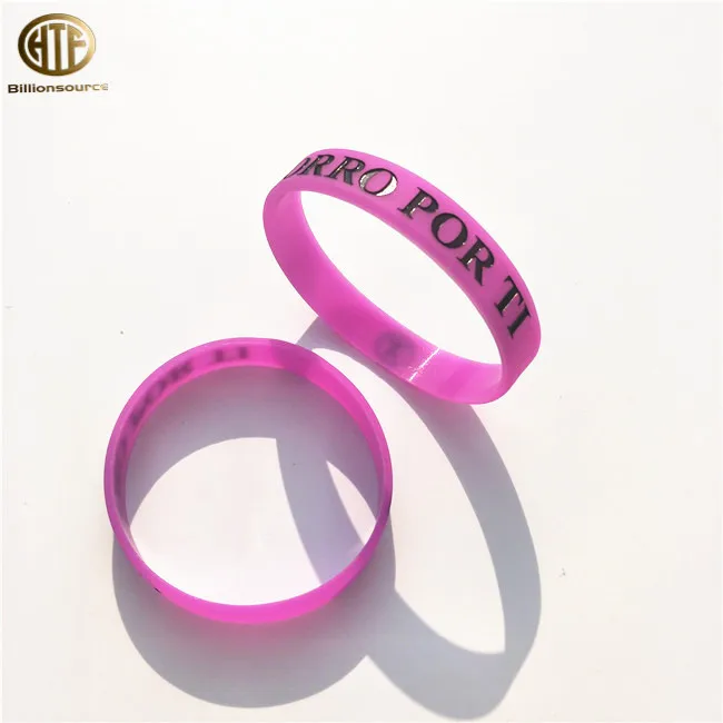 
BS-005 2021 Cool Embossed raised logo lettering silicone bracelets wristband 