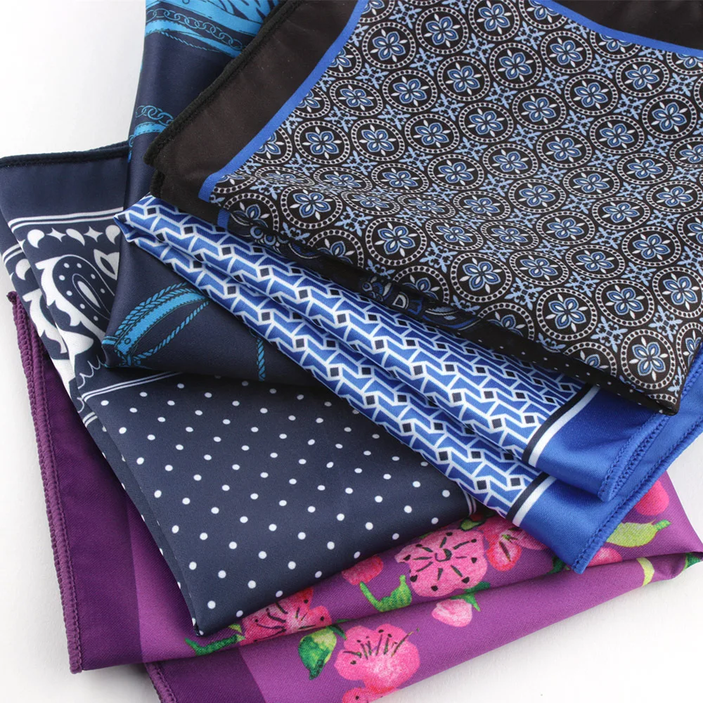Wholesale Mens Fashion Classic Handkerchief High Quality Knitted Polyester Printed Pocket Square