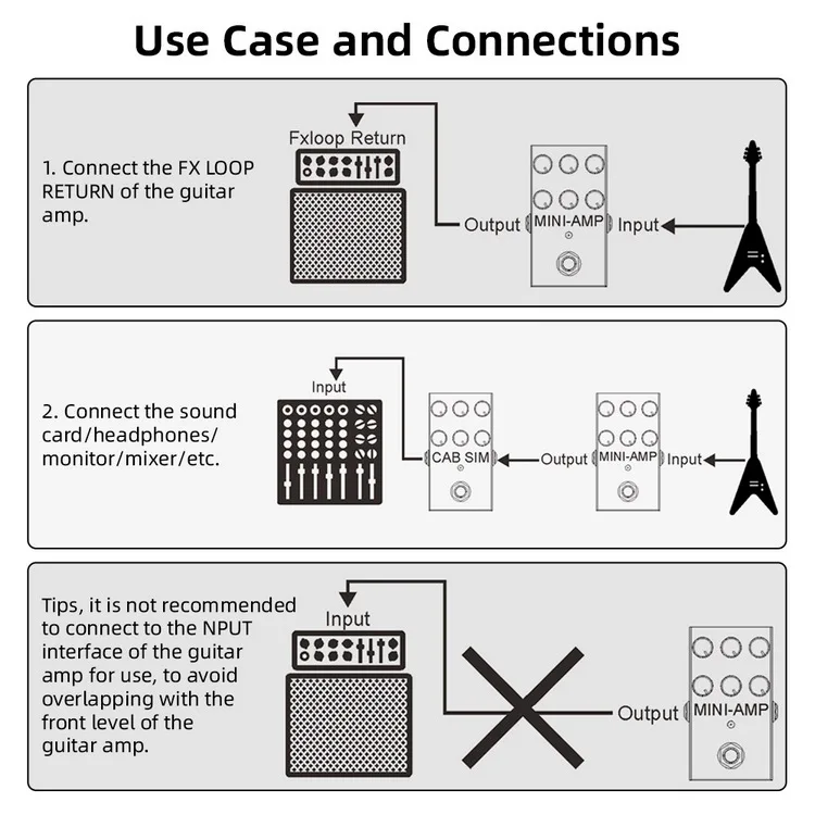 M-VAVE Electric Guitar Effects Pedal DC 9V 3-gear EQ Adjuster Portable Guitar Multi Effects Pedal 9-gear Music Effects