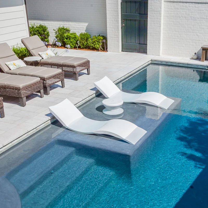 Leisure Outdoor Sign plastic Ledge Pool Chair Fiberglass Poolside Sun Lounger