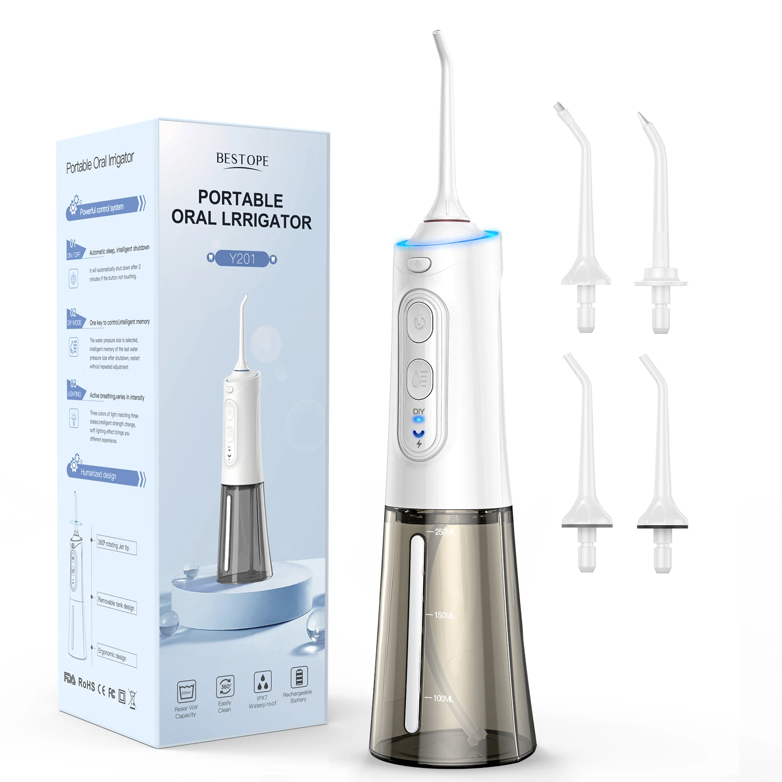  Unifeel беспроводной импульсный водонепроницаемый зубной очиститель зубов струя воды Flosser с 250 мл резервуаром