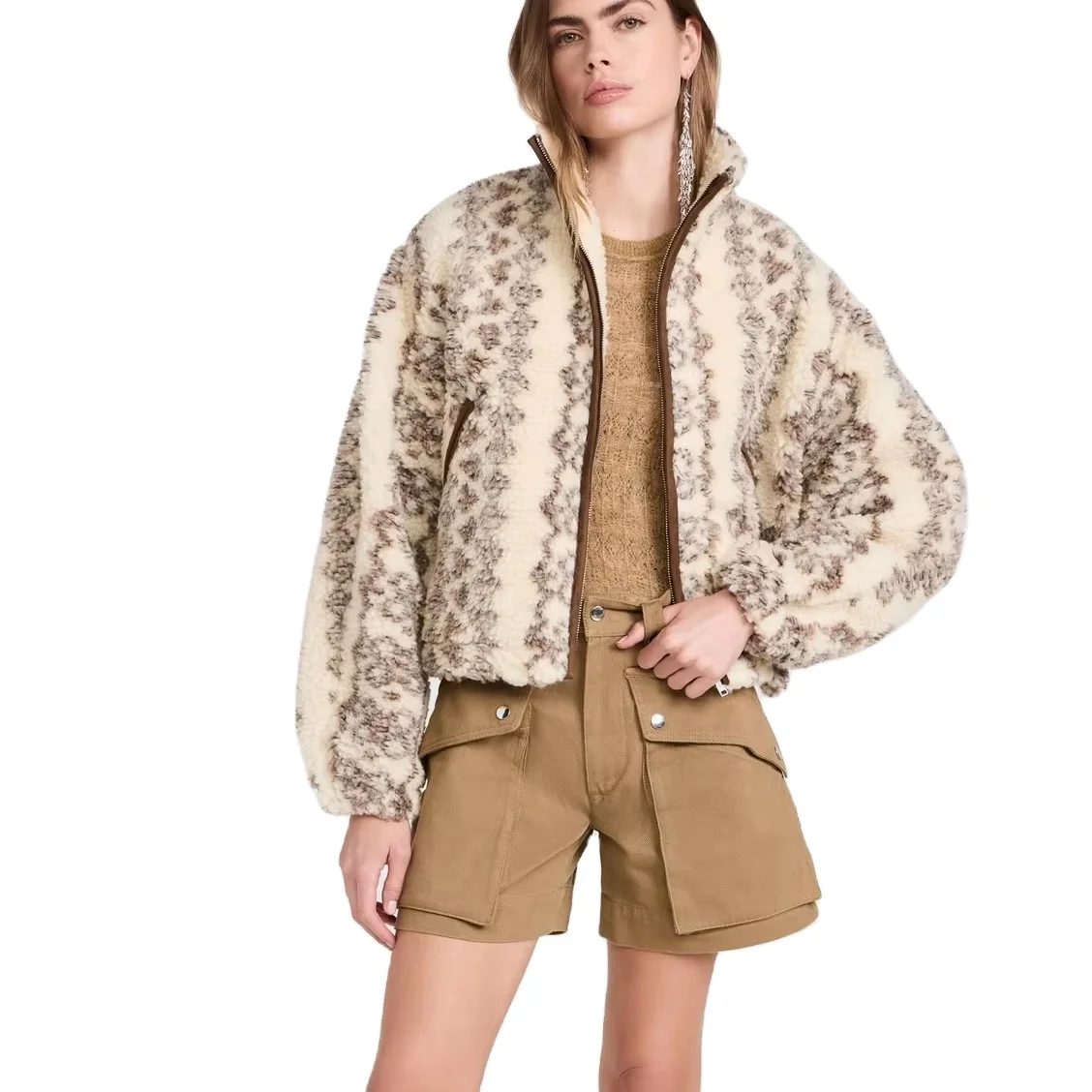 Custom OEM ODM Wholesale Fashion Design Winter Women Cross Mink Fur Coat Jacket With Hood