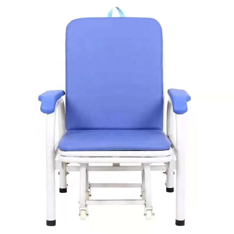 Multifunctional stainless steel hospital ward escort chair dual-purpose escort bed folding escort chair