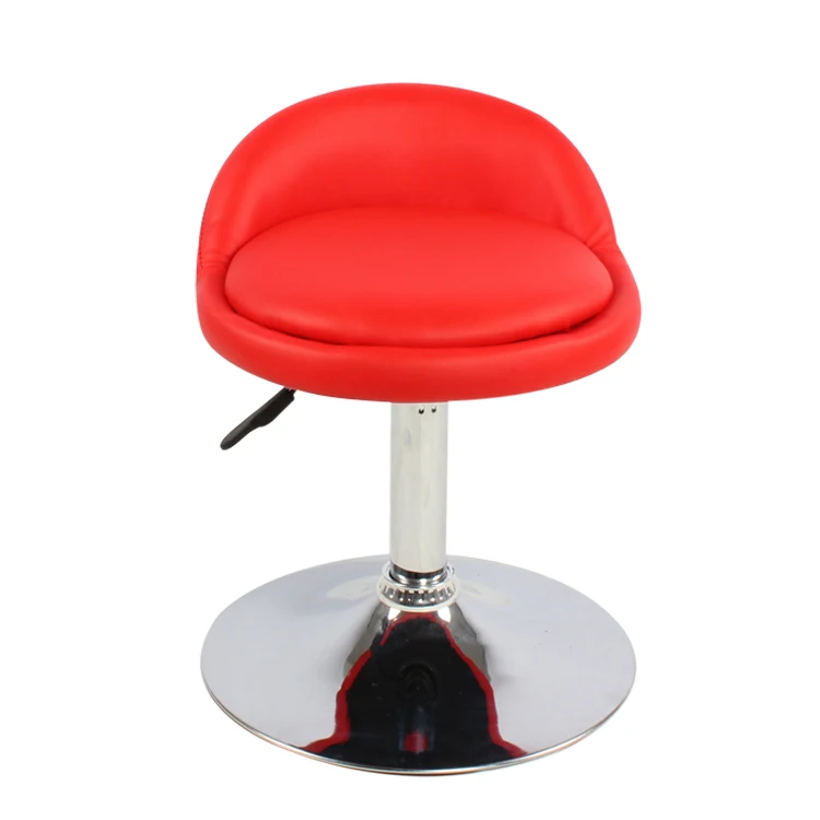 Commercial Minimalist Round Seat Small Backrest Swivel Bar Stool for Club Salon