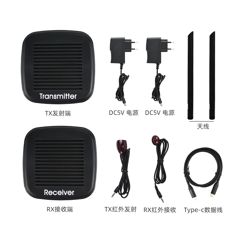 IR Wireless Hdmi extender transmitter Hdmi To Eathernet Extender receiver 1080P @ 60HZ Support HDMI TYPE-C input