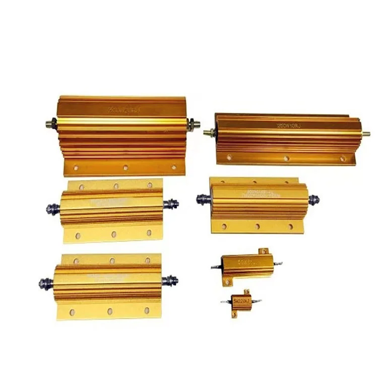 RX24-300W 1R-2K Dynamic Gold Aluminium Braking Resistor Aluminum Braking Resistor Gold Aluminum Housed Resistors