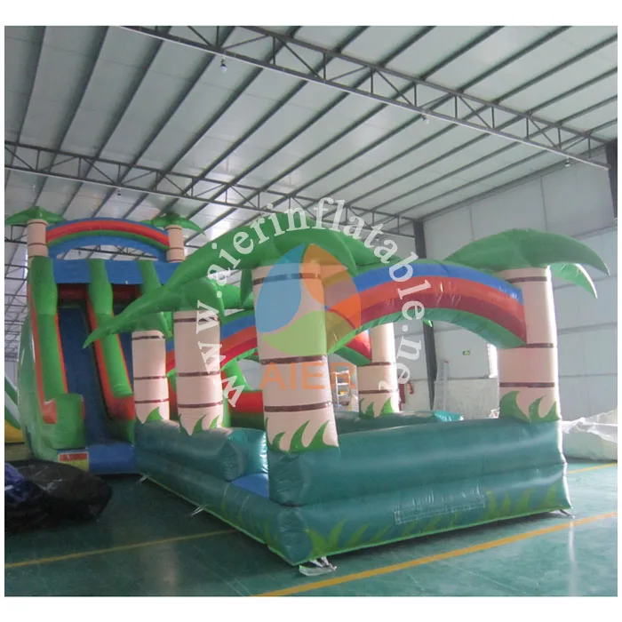 Factory PVC Material Inflatable Forest Bounce Slide Double & Fourfold Stitching Blower & Repair Kit& Warning Sign Customized