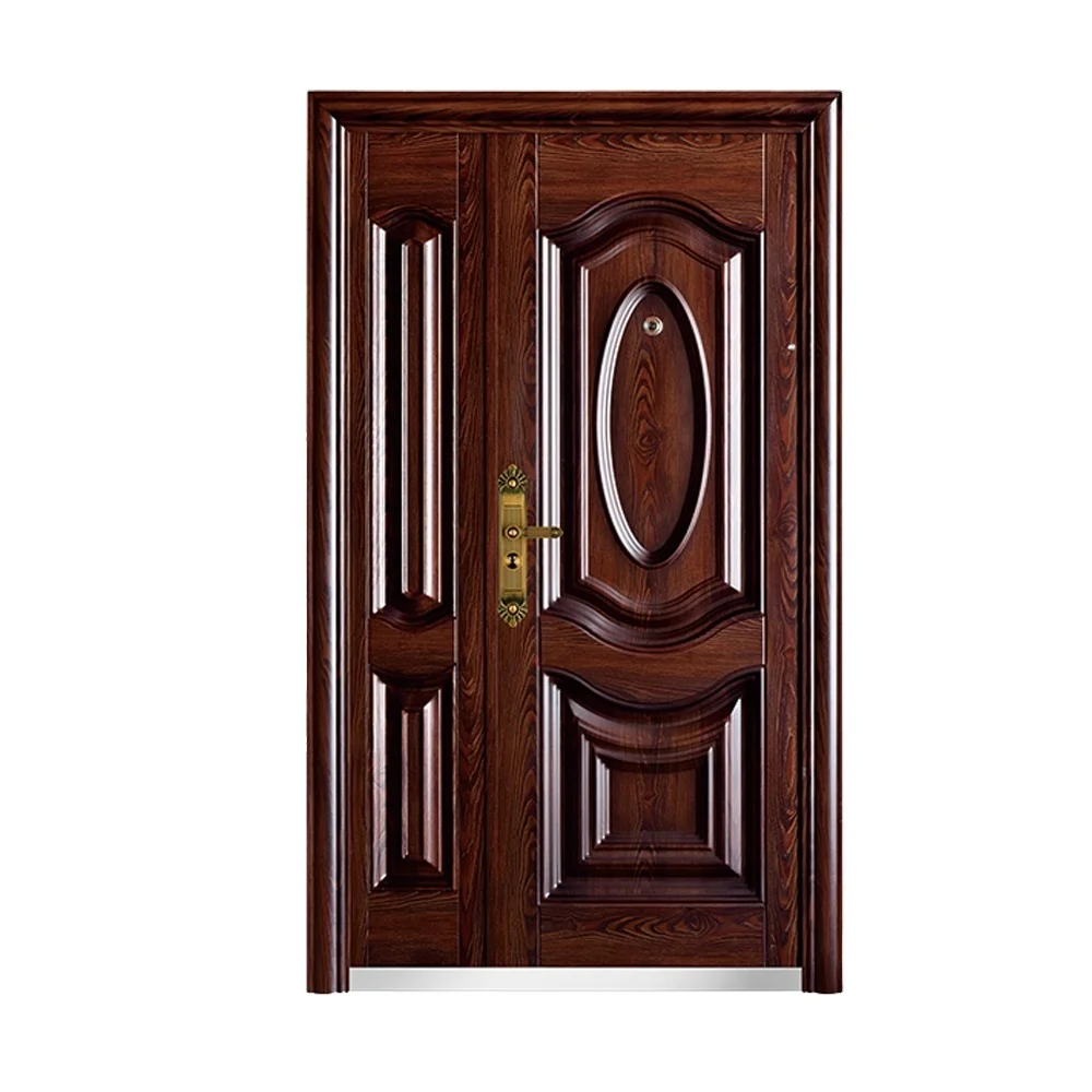 Royal Design Exterior Iron Security Door Soundproof Front Entry Steel Doors Simple Residential Metal Door for Home