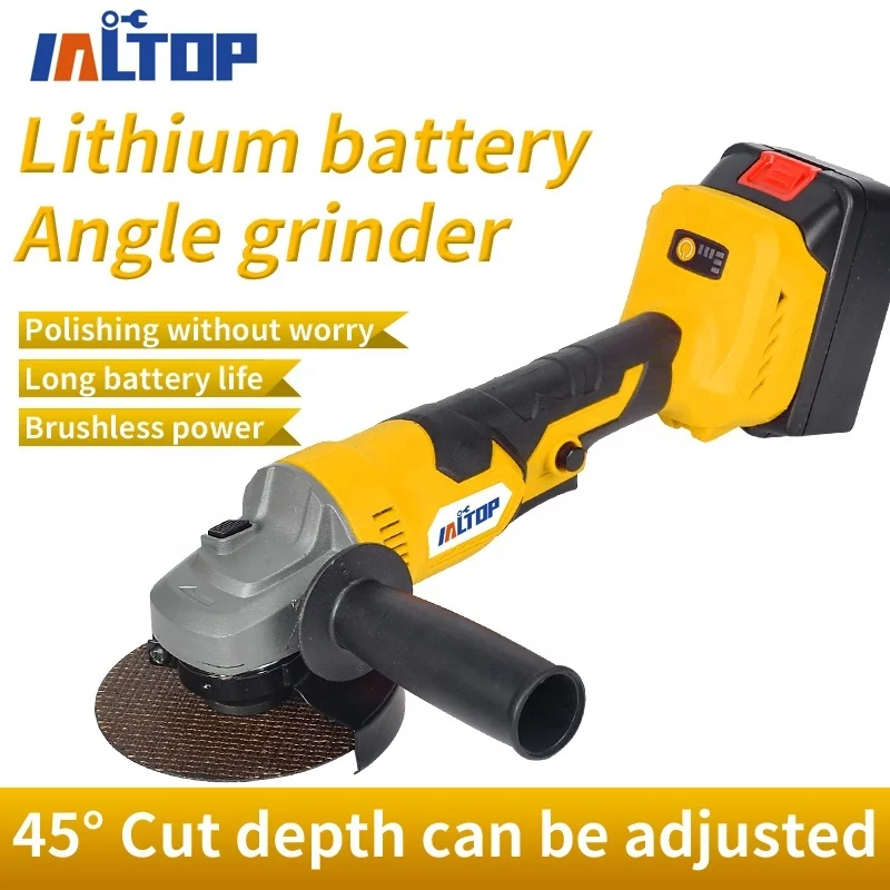 21V Series Cordless Industrial Grade Angle Grinder Single Battery Set 900W Powerful Cutting and Polishing for DIY Projects
