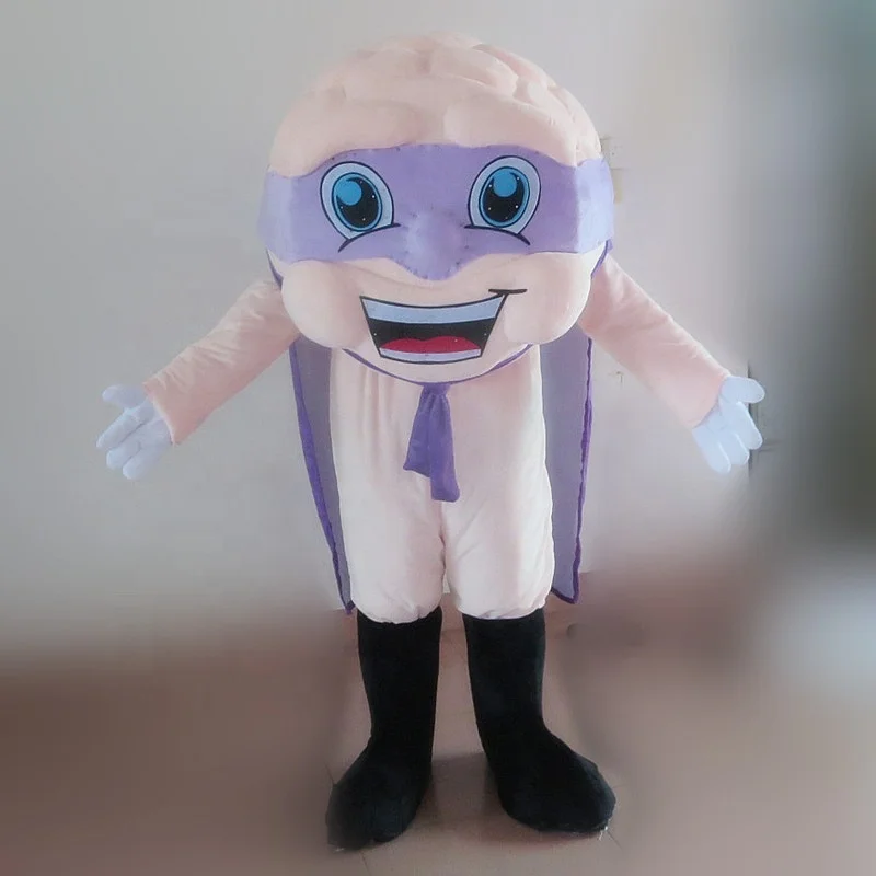 100% реальные фотографии костюма талисмана мозга с накидкой для взрослых для ношения Пользовательский логотип принять