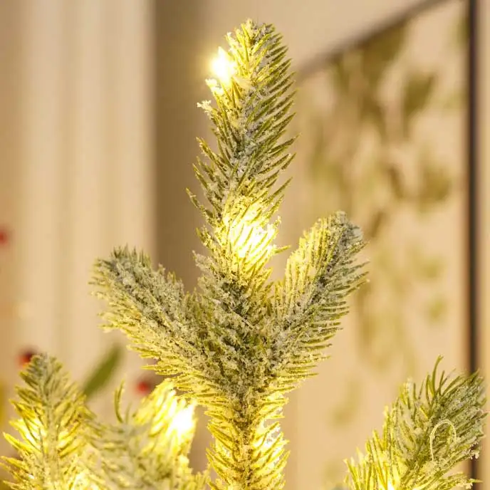 Christmas decorative artificial light little tree light white snowy little pine tree light indoor