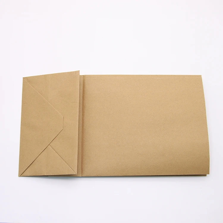 100% Compostable Recycled Durable Brown Kraft Paper Lunch Bags For Snack Takeaway Bread Packaging