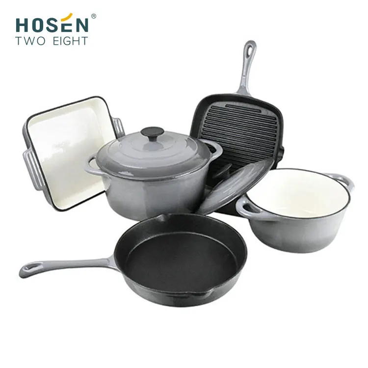 Wholesale High Quality Home Kitchen Custom Cooking Nonstick Enamel Cast Iron Cookware Sets Soup & Stock Pots And Pans Dutch Oven