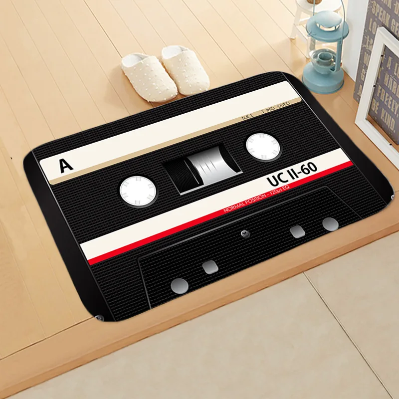 Vintage Cassette Tape Non-slip Rectangle Door Mat Carpet Entrance Floor Decor