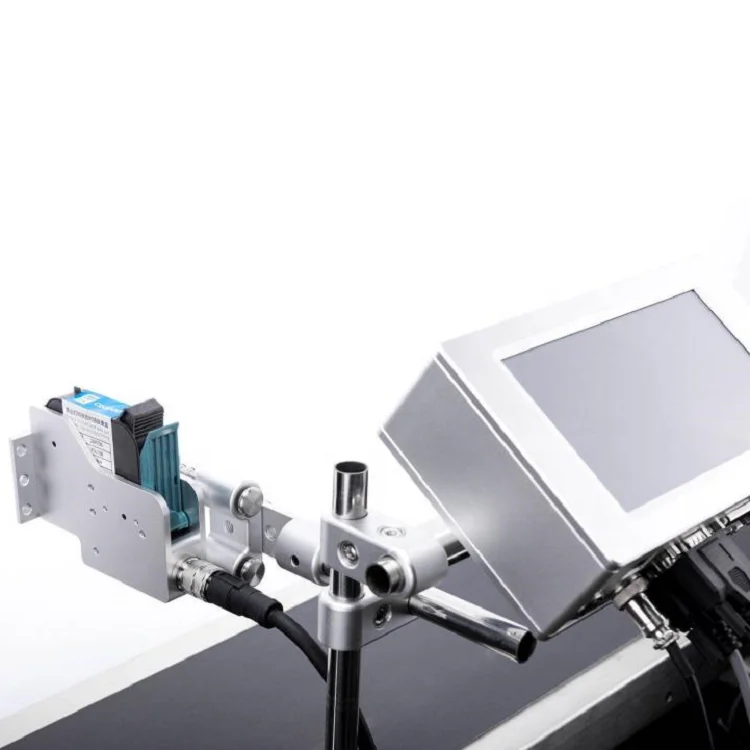 TIJ digital logo date batch number printing machine twin jet nozzle 25.4mm print height online inkjet printer