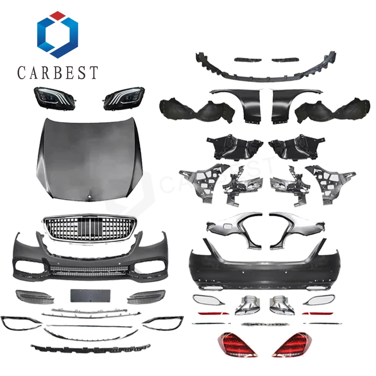 CARBEST Car Upgrade Parts Kit 2006-2013 S Class Body Kit For W221 to W222 2018 Maybach