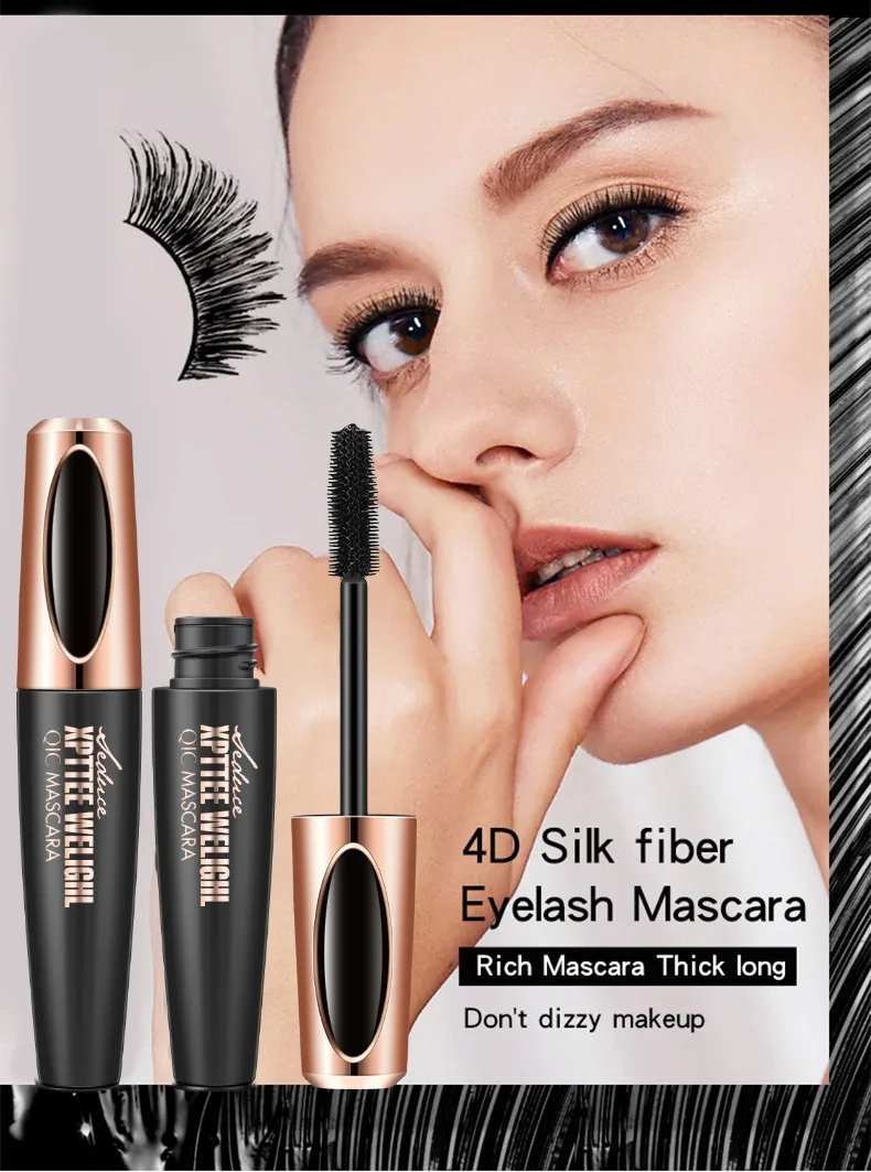 Large eye 4D mascara waterproof, non -fainted, dense fibrous long curl long curled mascara