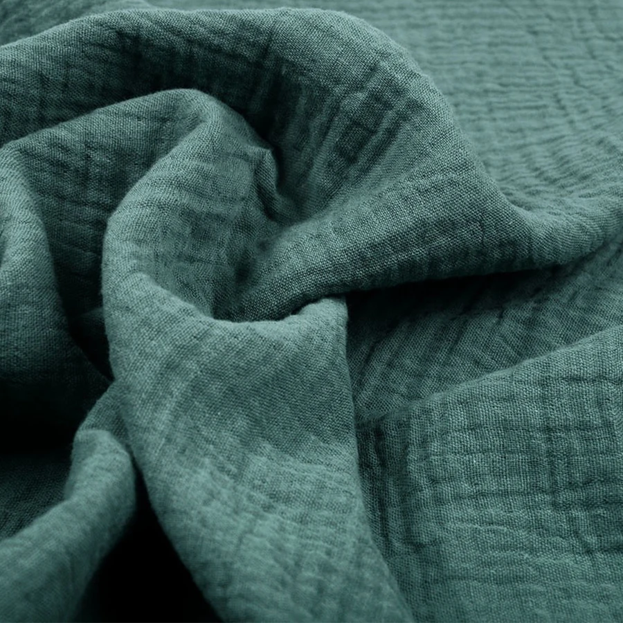 eco material double layer Colorful crinkle gauze Cotton Fabric for Baby