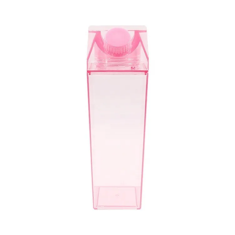 Bpa free milk carton shaped 500ml square plastic bottles  milk carton water bottle 1000ml for outside sports drinking
