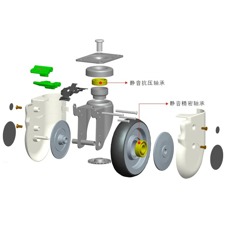 Dlpo 125mm Trolley TPR / PU Medical Wheel Castor/Caster for Nurse Use