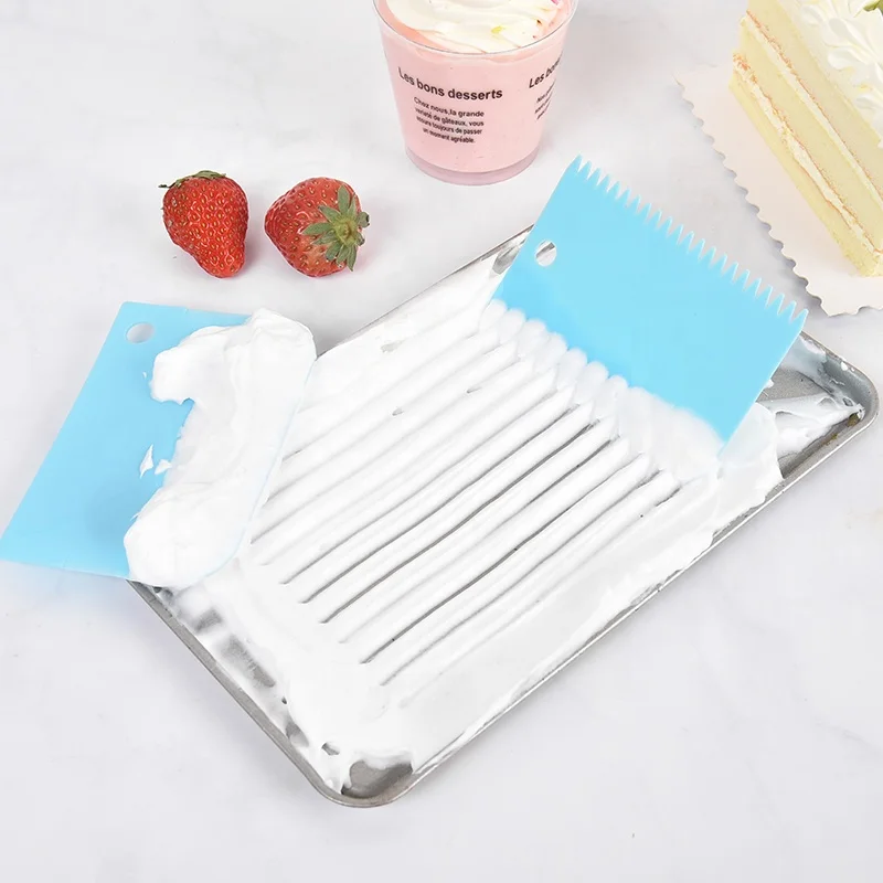 Plastic Scrapers set of 3 including  Pastry Cutter Butter Scraper Cream Spreader for home baking