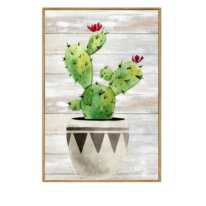 Настенная картина с изображением растений кактусов цветов зеленого цвета холст для украшения дома гостиной спальни