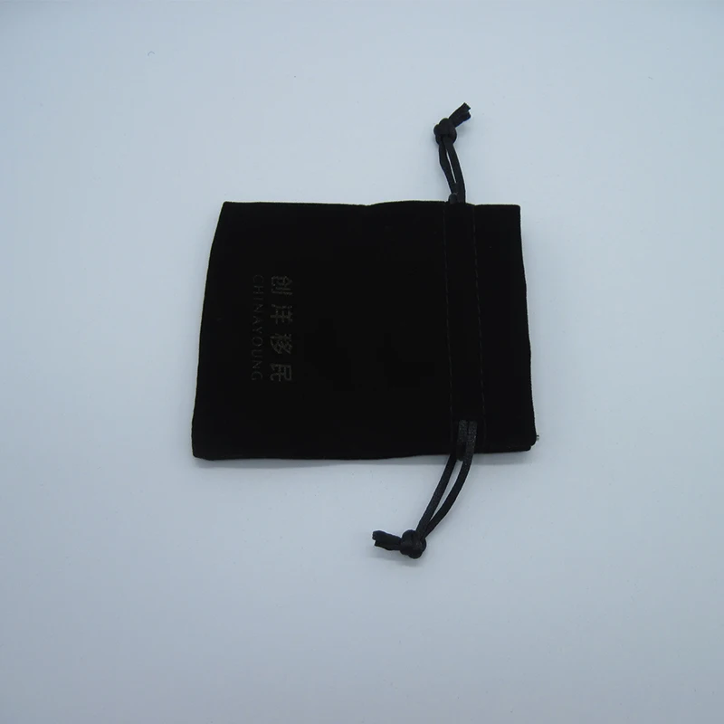 Black Velvet Drawstring Makeup Bag Pouches Custom Logo Velvet Jewelry  Bag