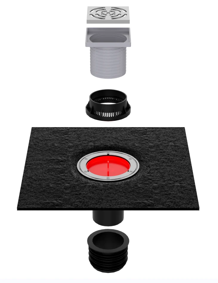 4 inch Hot Sales Plastic Roof Drain with Bitumen PP Mould with European Roof Drain for Outdoor Israel 304 Stainless Steel