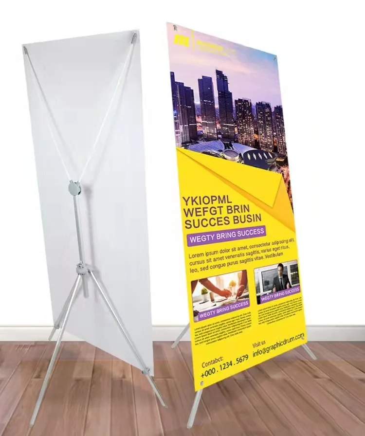 Sales inside and outside advertising trade show promotion folding display stand print horizontal pop-up box banner