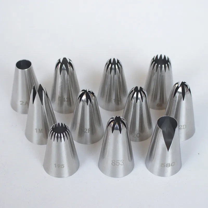Hot sale 304 stainless steel pastry nozzles butter cookies pastry nozzles seamless bakeware tools