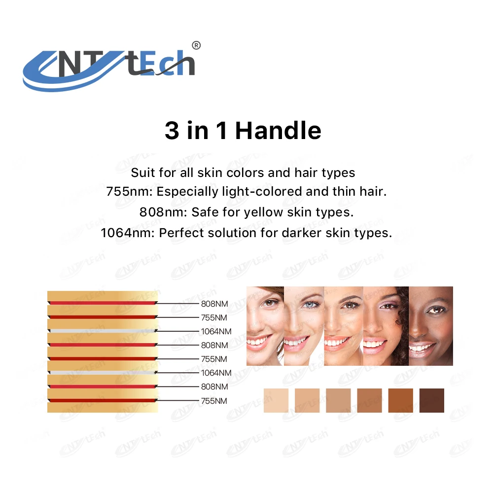 Newest model diode laser machine 755 808 1064 diode triple wave portable laser hair removal 800w painless 808 diode laser