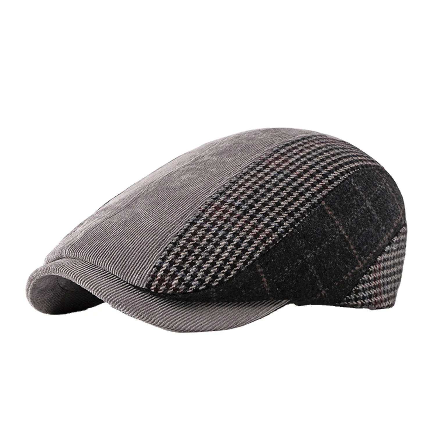 
CLIMATE Men Vintage Plaid Berets Hat Men Winter Warm Beret for Men Casual Thickened Beret Retro 