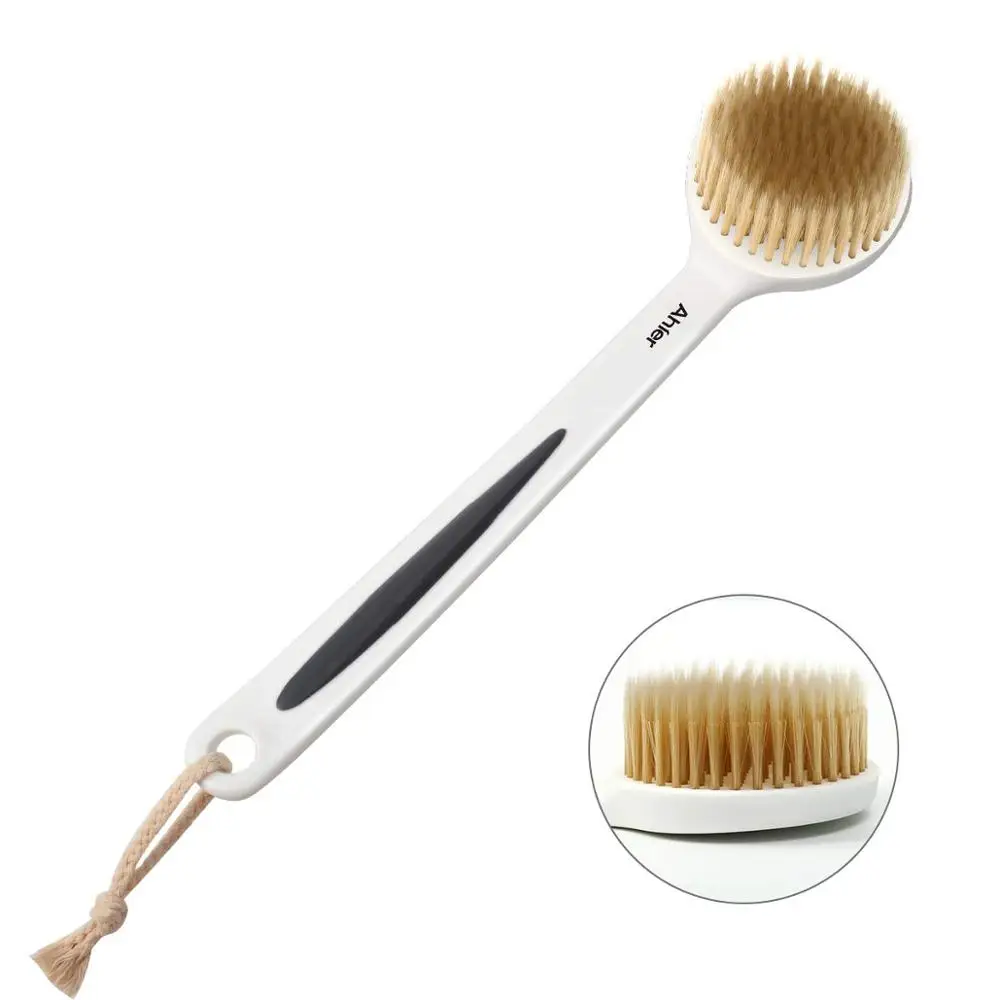 New Soft Double hair shower brush with Long Handle Bath Brush Back Scrub for Wet or Dry Washing